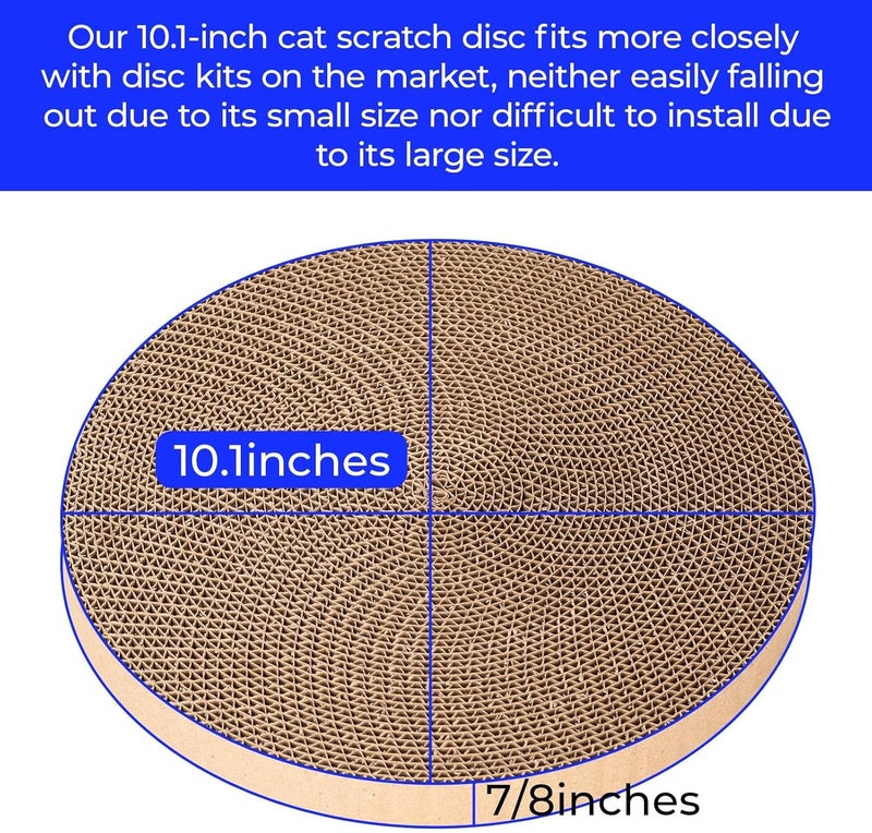 THAMIAO Round cat Scratcher Refill, 10 inch Diameter, 7/8 inch Thickness Scratcher Replacement Pads, Scratching Board Circle, Scratch pad, scratchers for Indoor Cats (3pcs) - Image 2